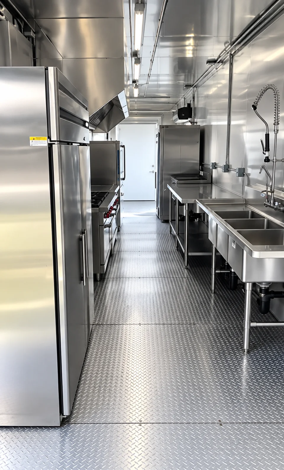38 ft mobile kitchen trailer, commercial kitchen trailer refrigeration wash station
