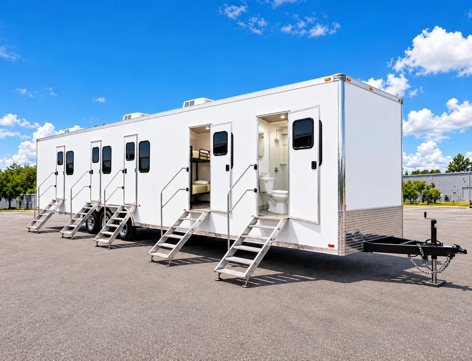 office, sleeper, shower and restroom trailer, mobile office sleeper shower restroom trailer
